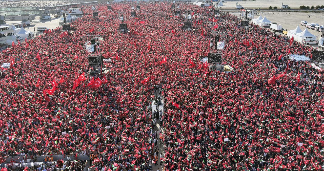 Başkan Erdoğan açıkladı! Filistin mitingine kaç kişi katıldı?