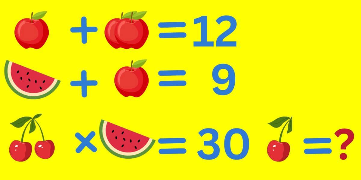 Meyve kodu kırma bulmacası: Denklemleri tamamlayarak kirazın değerini bulabilir misin?