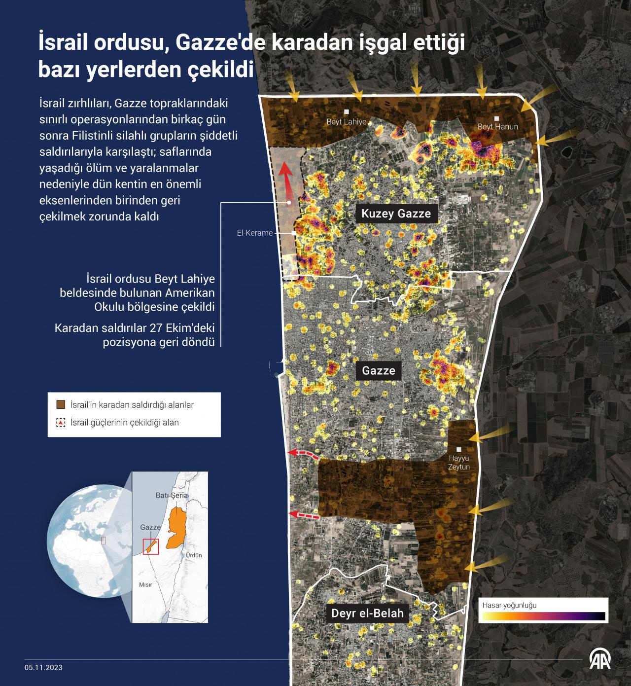 İsrail, Gazze'de işgal ettiği bazı yerlerden çekildi