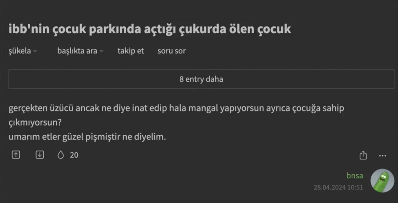 Troller insanlıktan çıktı: İBB çukurunda ölen çocuk için Ekşi Sözlük'te iğrenç yorumlar