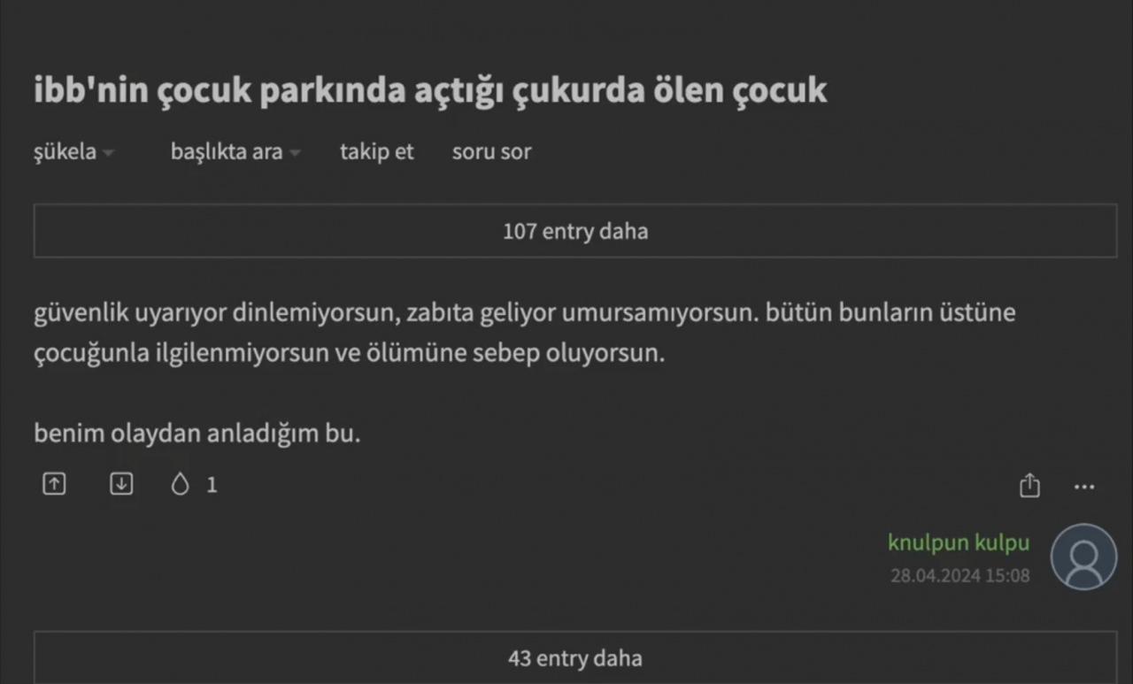 Troller insanlıktan çıktı: İBB çukurunda ölen çocuk için Ekşi Sözlük'te iğrenç yorumlar