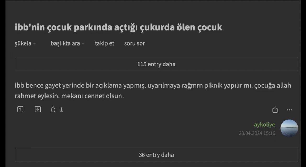 Troller insanlıktan çıktı: İBB çukurunda ölen çocuk için Ekşi Sözlük'te iğrenç yorumlar