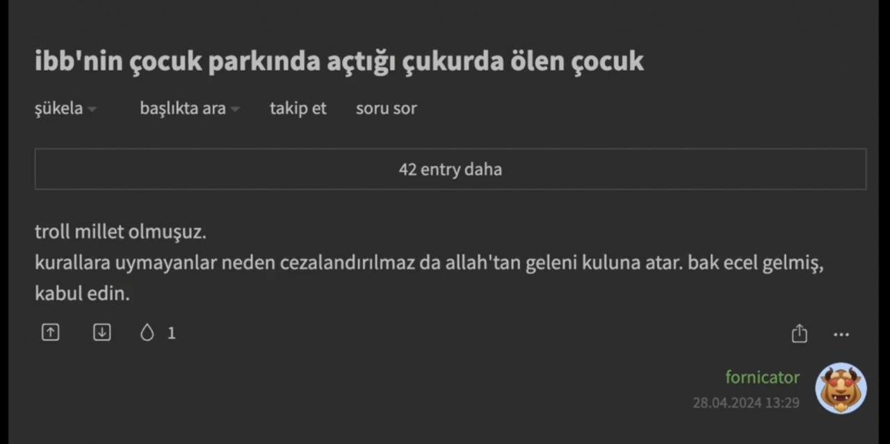 Troller insanlıktan çıktı: İBB çukurunda ölen çocuk için Ekşi Sözlük'te iğrenç yorumlar