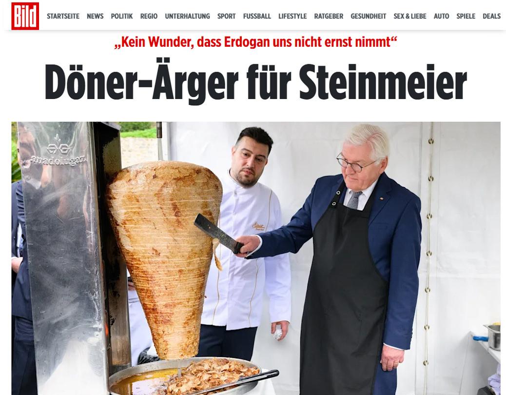 Döner kesen Steinmeier'a eleştiri: Erdoğan'ın bizi ciddiye almaması normal