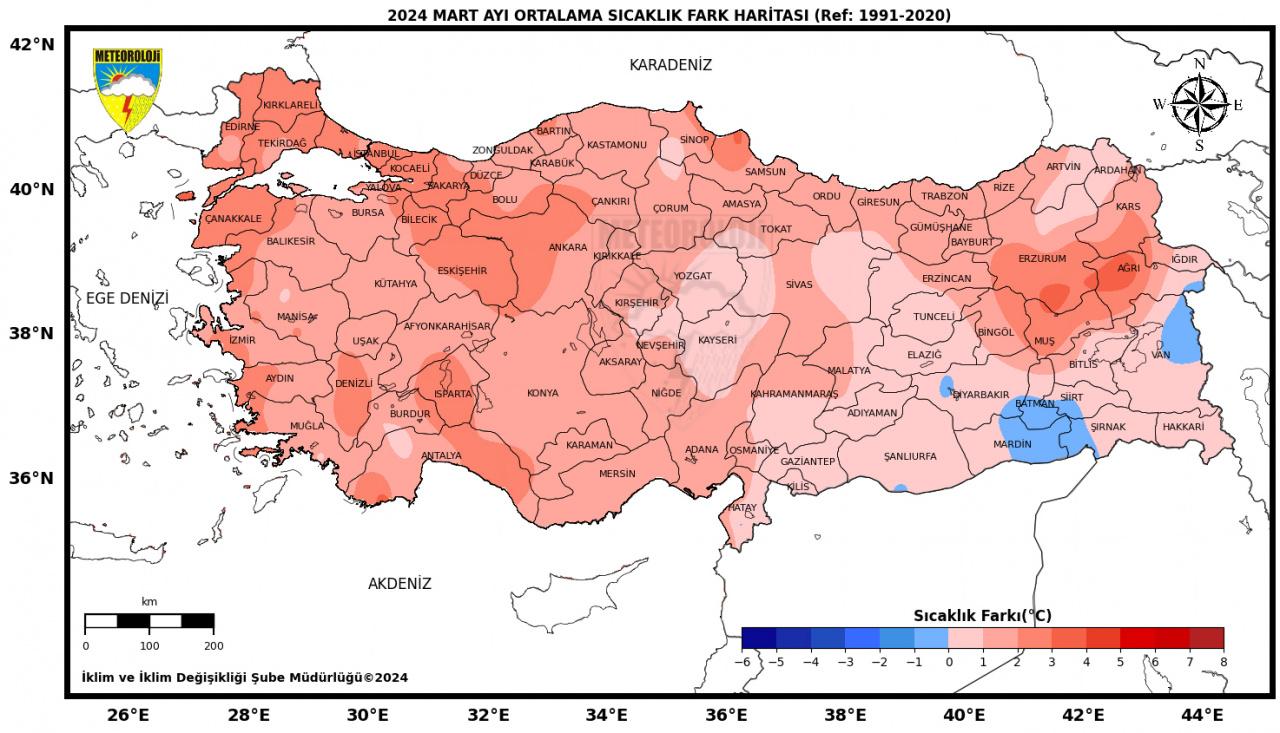 53 yılın en sıcak 9’uncu martı yaşandı